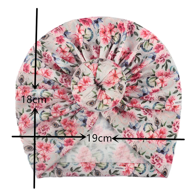 

Bow Knot Baby Hat Soft Baby Girl Hat Flower Print Turban Spring Infant Toddler Newborn Baby Cap Bonnet Headwraps Kids Hat