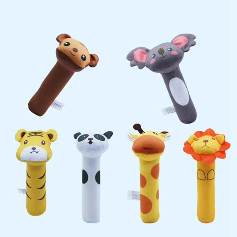

Baby Rattles Baby Animal BB Stick baby Vocal Hand Puppet Hand Grabbing Rod Newborn Soft Toy under 11