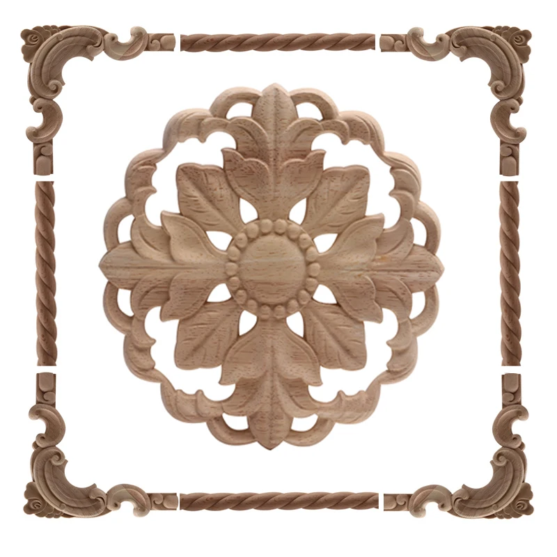 Накладка аппликация деревянная Декаль линиями в европейском стиле длинное