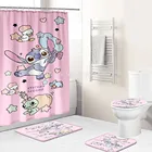Набор нескользящих ковриков для ванной комнаты Disney Lilo, набор прочных водонепроницаемых занавесок для душа, коврик-подставка, крышка для унитаза, коврик для ванной