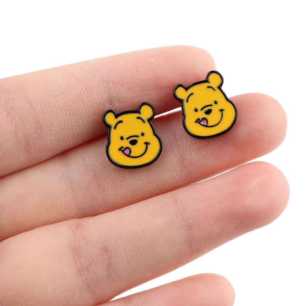 LT1304 милый Микки Пух Медведь мультфильмы аниме пирсинг для уха дети милые серьги