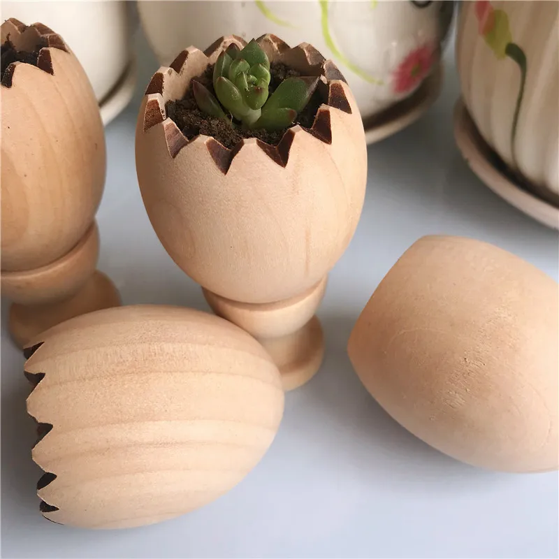 DIY Деревянный Мини горшок для цветов дизайн яичной скорлупы домашнее украшение