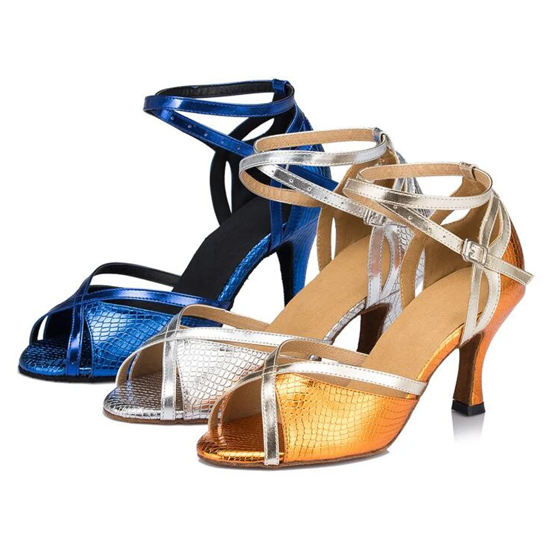 Женские атласные туфли для латиноамериканских танцев с блестками сальсы бальных