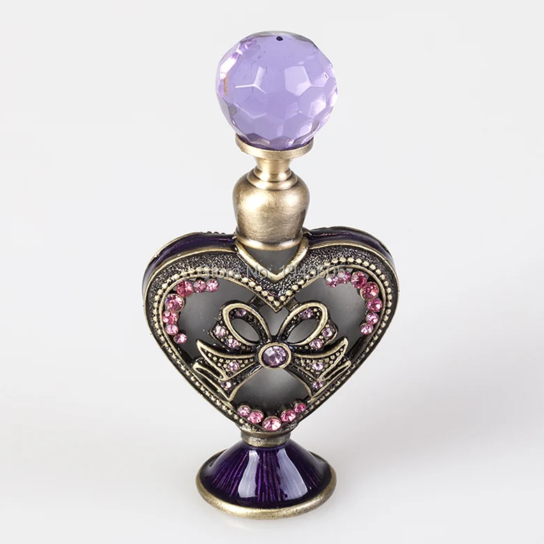 5ml Perfume Essential Oil Vintage Empty Refillable Bottle Graven Metal Heart Bowknot Glass Container Gift Home Decoration#59709 | Красота и