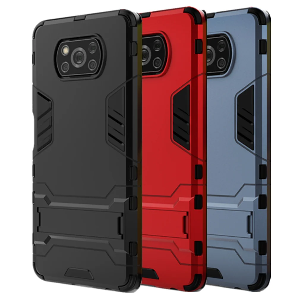 

Poco X3 Pro NFC Case Shockproof Armor Case For Xiaomi Pocophone Pocox3 Pro NFC Poco X 3 Pro Silicone Kickstand Holder Cover Capa