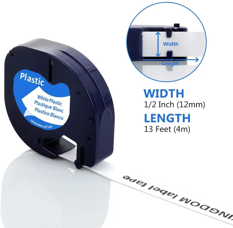 1 упаковка 91201 совместимых этикеток для DYMO LetraTag Refills 91331 белая пластиковая лента 12