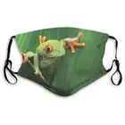 Пылезащитная маска-лягушка с красными глазами, регулируемая многоразовая моющаяся маска с двумя фильтрами PM2.5, подходит для взрослых и детей