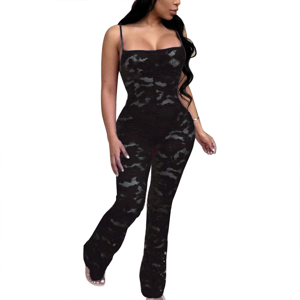 Женский кружевной тюлевый комбинезон без рукавов с высокой талией| |