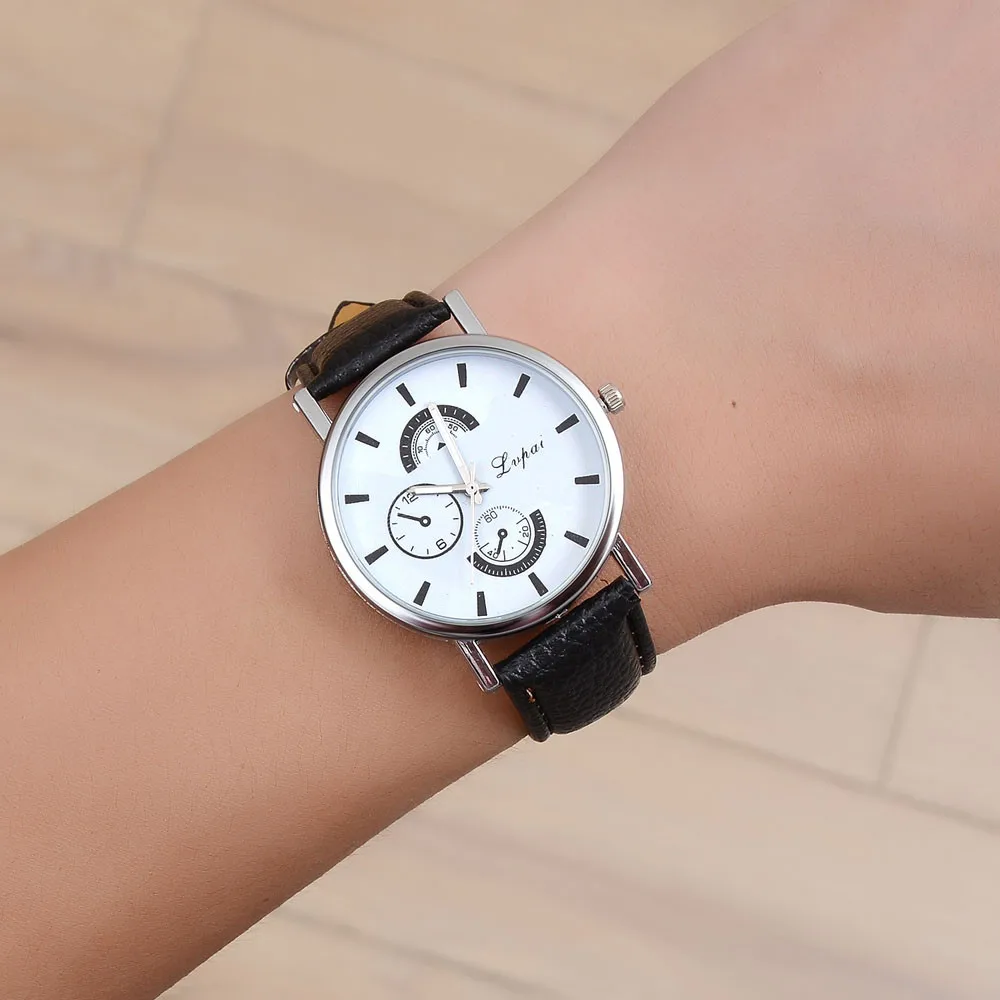 Роскошные мужские классические часы простые кожаные аналоговые кварцевые