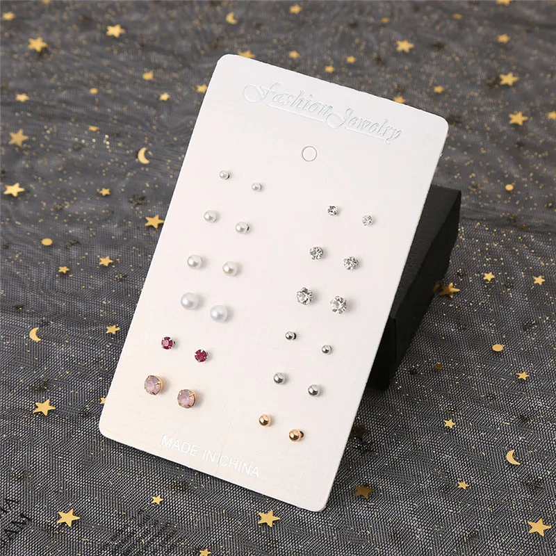 Htzzy 12 пар набор серьги-гвоздики для женщин новые модные серьги ювелирные изделия