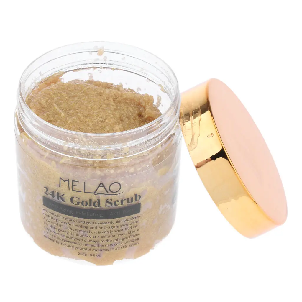 24K Gold Scrub Acne Scar Blackhead Remover Body Face Skin Lifting Firming |