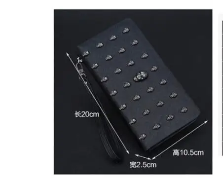 1pcs/lot Man woman  leather bag High Quality Skull Wallet Personality wallet Rivets PU Leather Purse punk wallet