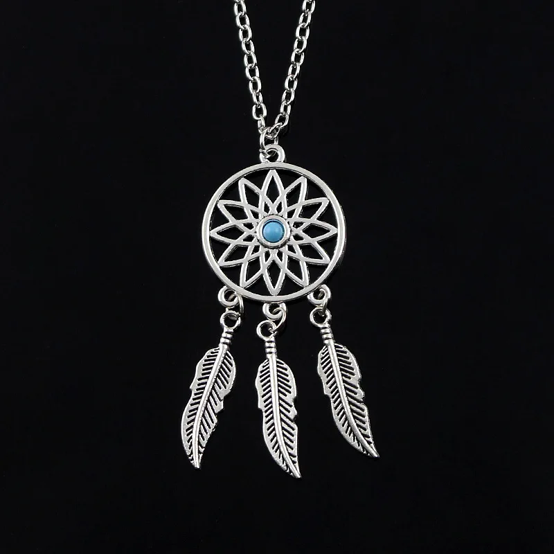 Ловец снов листья кисточка натуральный камень ожерелье цепочки ювелирные