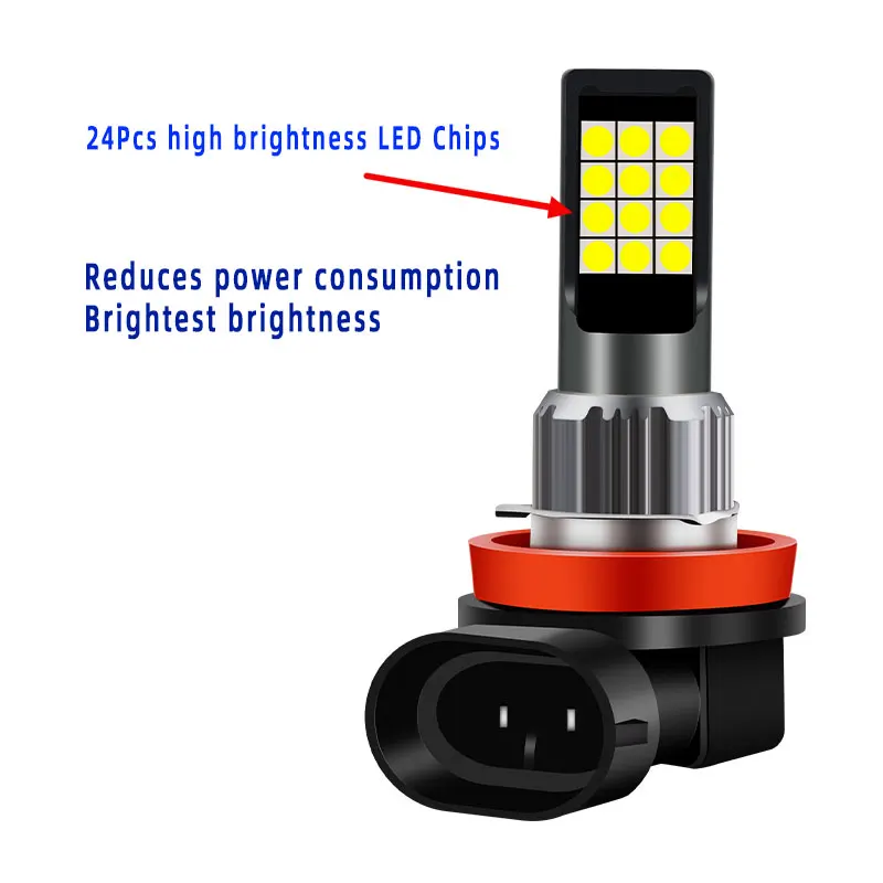 2PCS LED Car Fog Light H8 H9 H11 Type 12V High Quality White/Yellow Super Bright Lamp Bulb Front And Rear Lights | Автомобили и