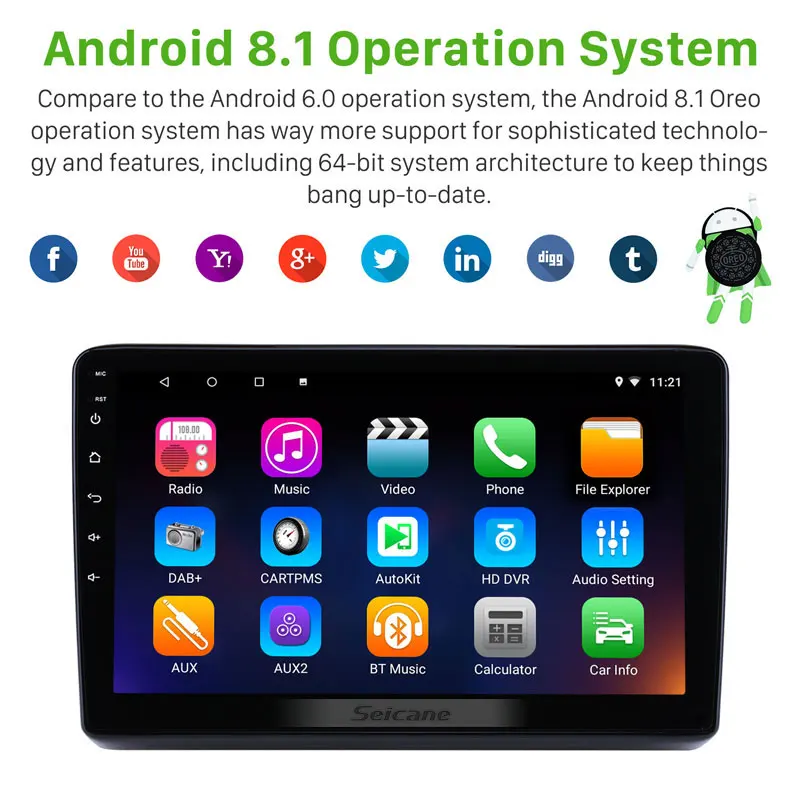 Seicane 10.1 Inch Quad Core 16GB ROM 2din Android 9.0 Car GPS Navigation Radio Multimedia Player For 2014 Honda Vezel XRV | Автомобили и