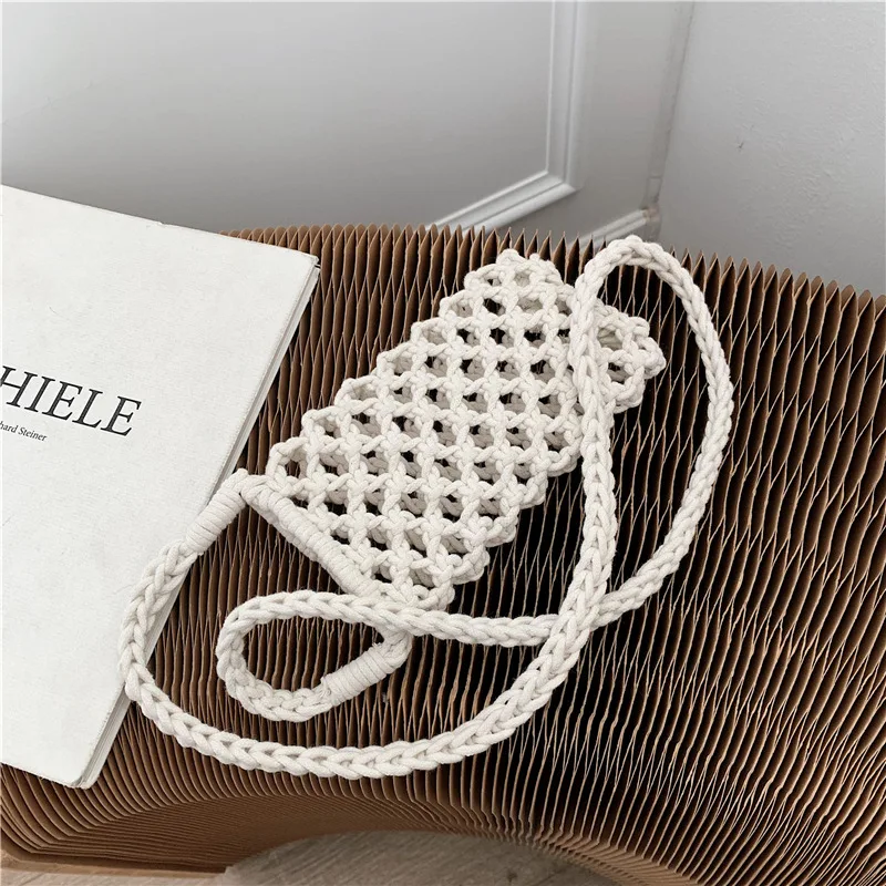 

Purses and Handbags Luxury Designer 2021 New Summer Mobile Phone Bag Woven Mesh Casual Simple One Shoulder
