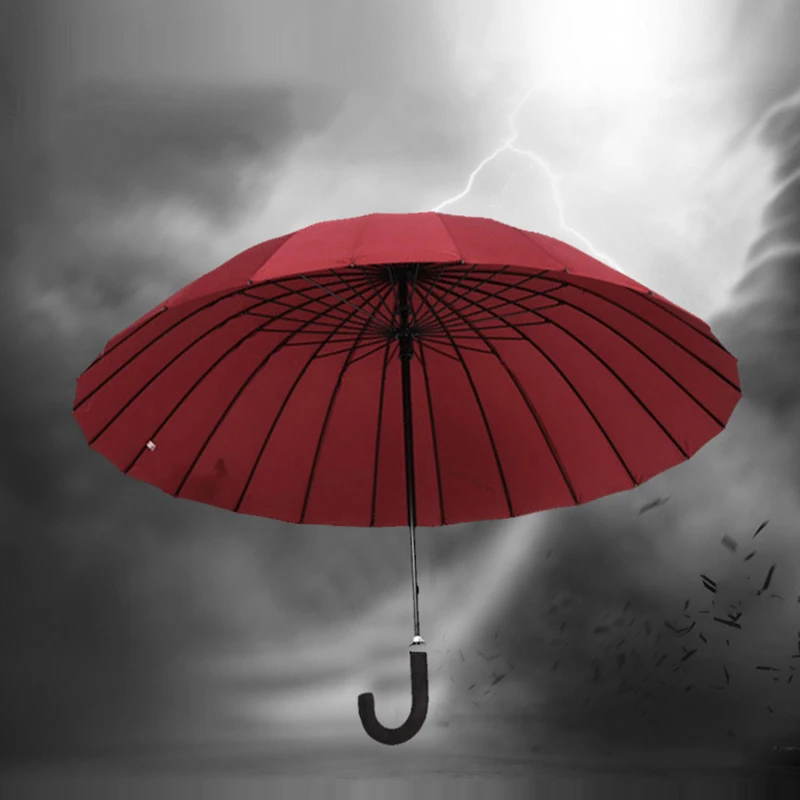 

2020 Hot Sale Water FlowerLong Handle Oversized Umbrella 24 Rib Golf Straight Can Resist Strong Wind Woman Man Paraguay