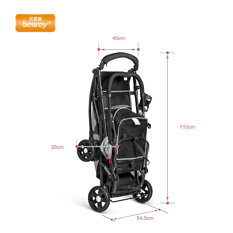 Babyfond Twin Baby Stroller High Quality Ultra-lightweight Carriage Double Car Child Can Sitting and Lying | Мать и ребенок