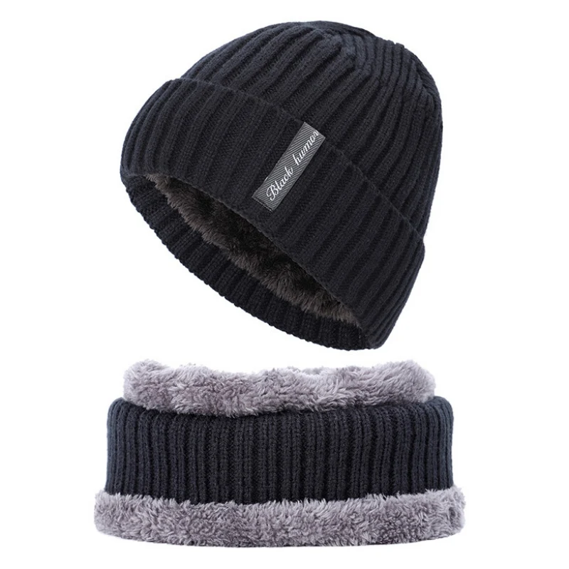 Мужская и женская громоздкая шапочка зимняя шапка шарф набор - Цена: 1 861,89 руб.