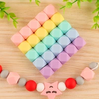 10pcs silicone beads hexagonal food grade polyhedral beads for bracelet necklace jewelry pacifier chain chewing beads