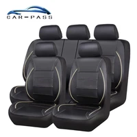 car pass luxury pu leather universal car seat covers automotive covers for toyota lada kalina granta priora renault ford black