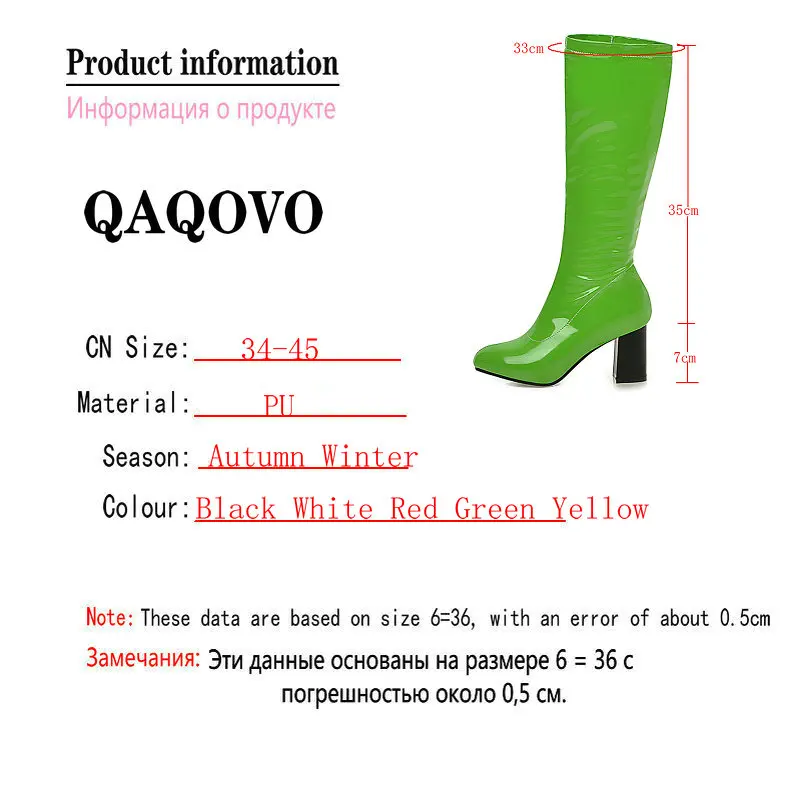 

2021 Candy Colors Patent Leather Women Boots Fashion Zipper Square High Heel Short Boots Ladies Pointed Toe Autumn Winter Shoes