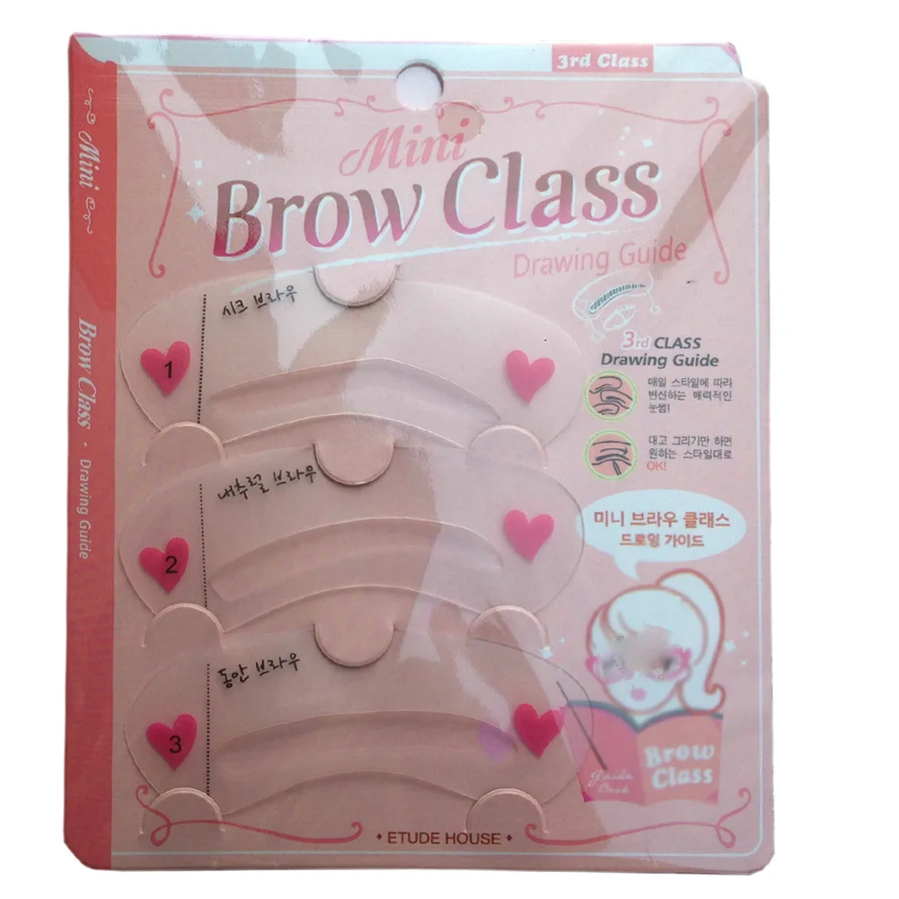 3pcs/set Reusable Eyebrow Stencil Set Eye Brow Card Easy Makeup DIY Drawing Guide Styling Shaping Grooming Template | Красота и