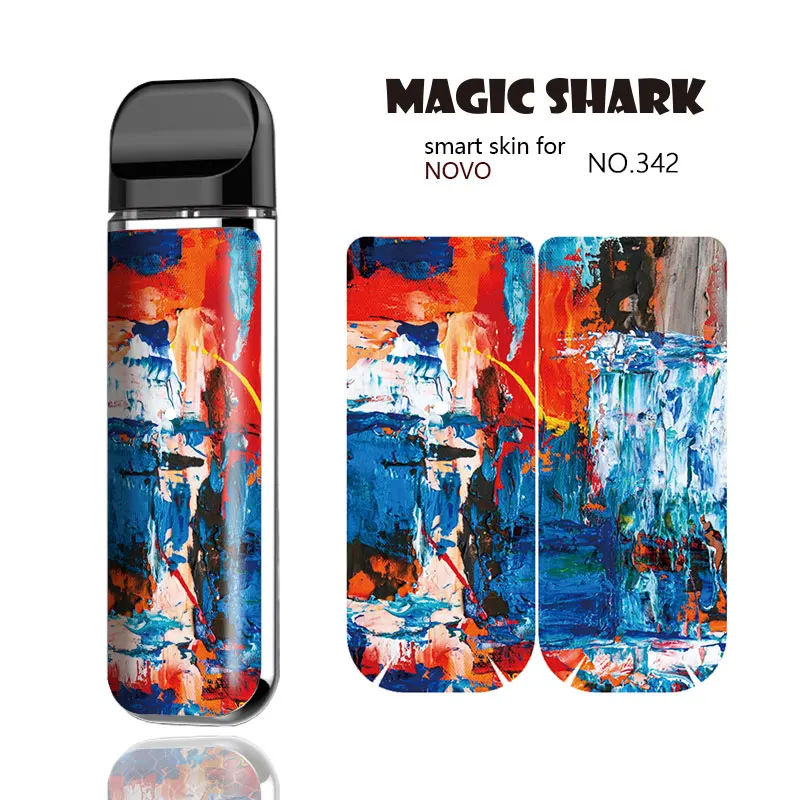 

Magic Shark Fashion Painting Evil Petal Colorful PVC Waterproof Protector Skin Wrap Film Sticker Case for Smok Novo