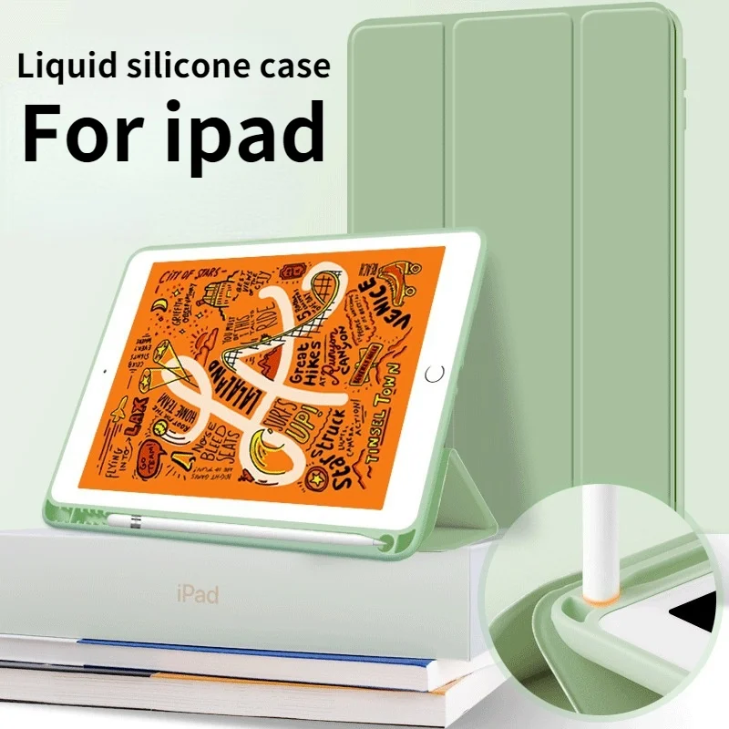 

Чехол для iPad 2015, iPad Mini 4 2019, iPad Mini 5 2021, iPad mini6, умный чехол с держателем для карандашей, силиконовый чехол, чехол для ipad, чехол