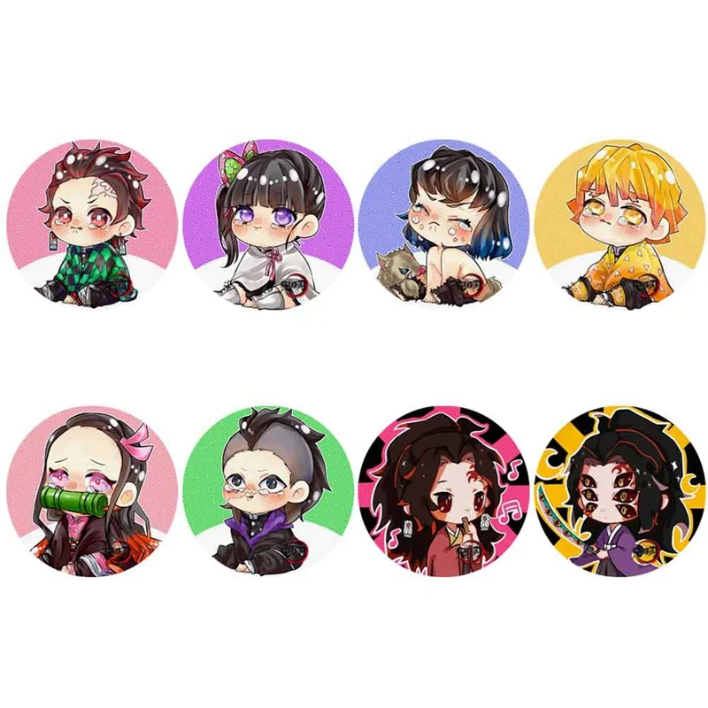 Аниме демон убийца брошь мультфильм фигура круглый Косплей булавки сплав значки