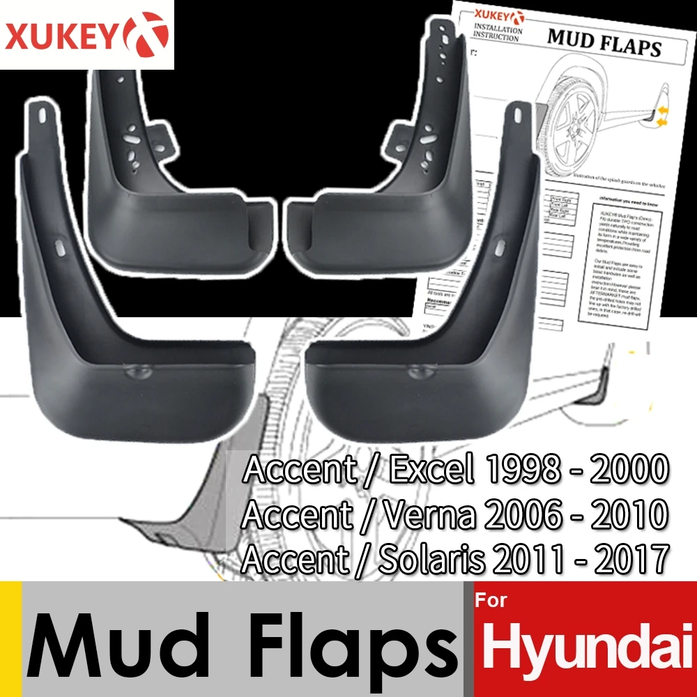 Брызговики для Hyundai Accent Excel 1998 2000 2006 ~ 2010 Solaris 2011 2016 2015|Грязезащита| |