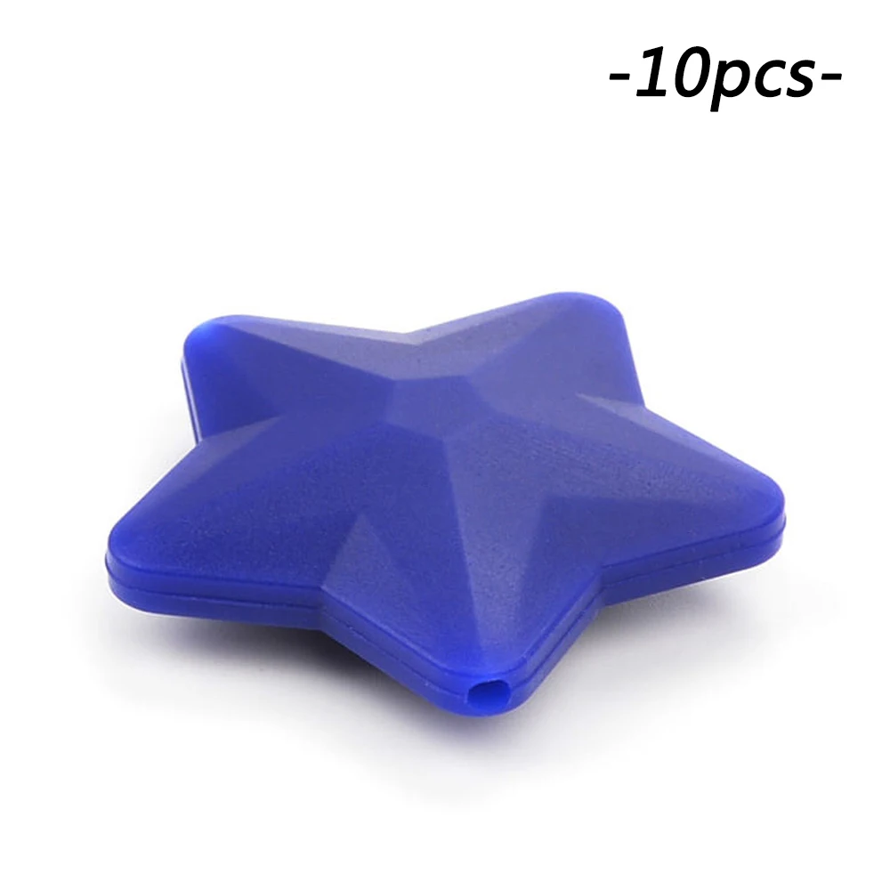 Navy LOFCA 10 шт. силиконовые бусины Мягкие Детские Прорезыватели для зубов Diy ювелирные изделия браслет колье и кулон детский Прорезыватель силиконовая звезда - Цвет: Navy