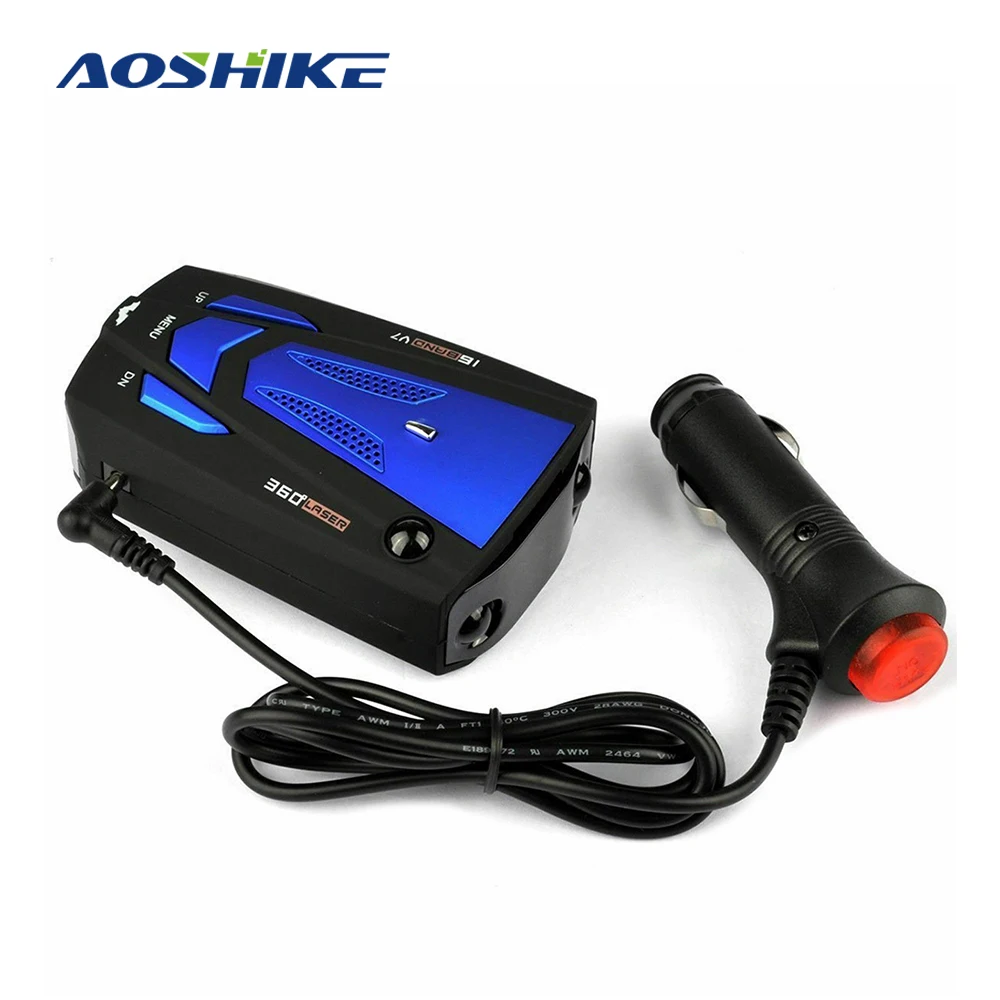 AOSHIKE Русский Автомобильный радар детектор английский автомобиль 360 градусов GPS V7