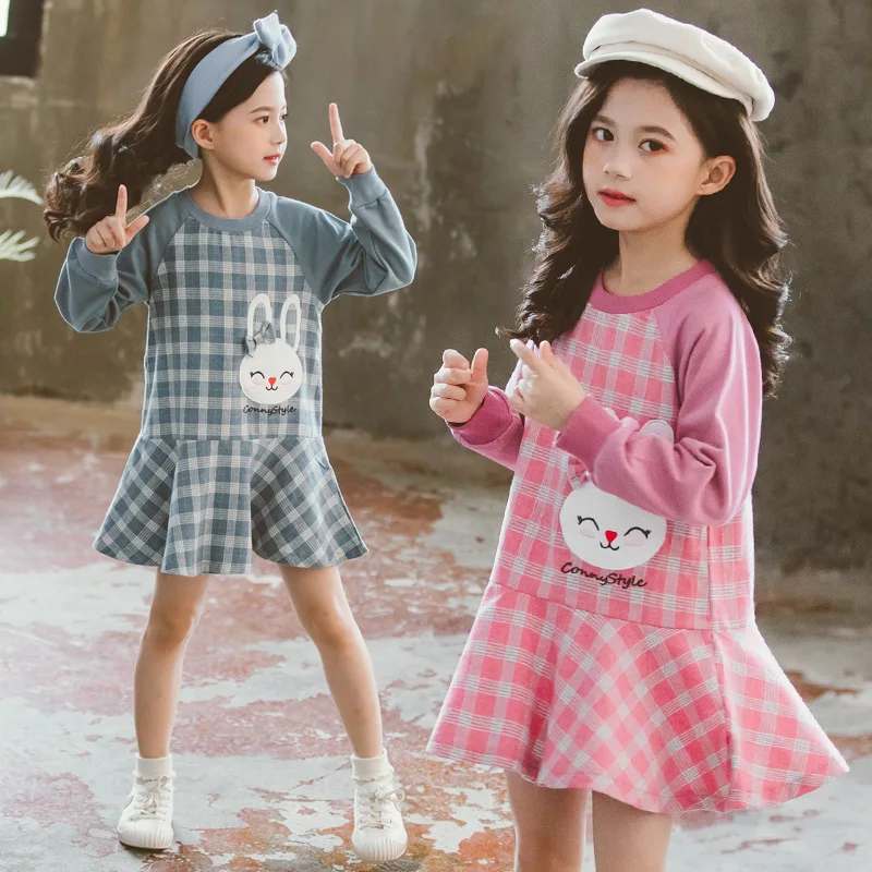 Одежда для детей повседневные платья в клетку девочек-подростков праздничное