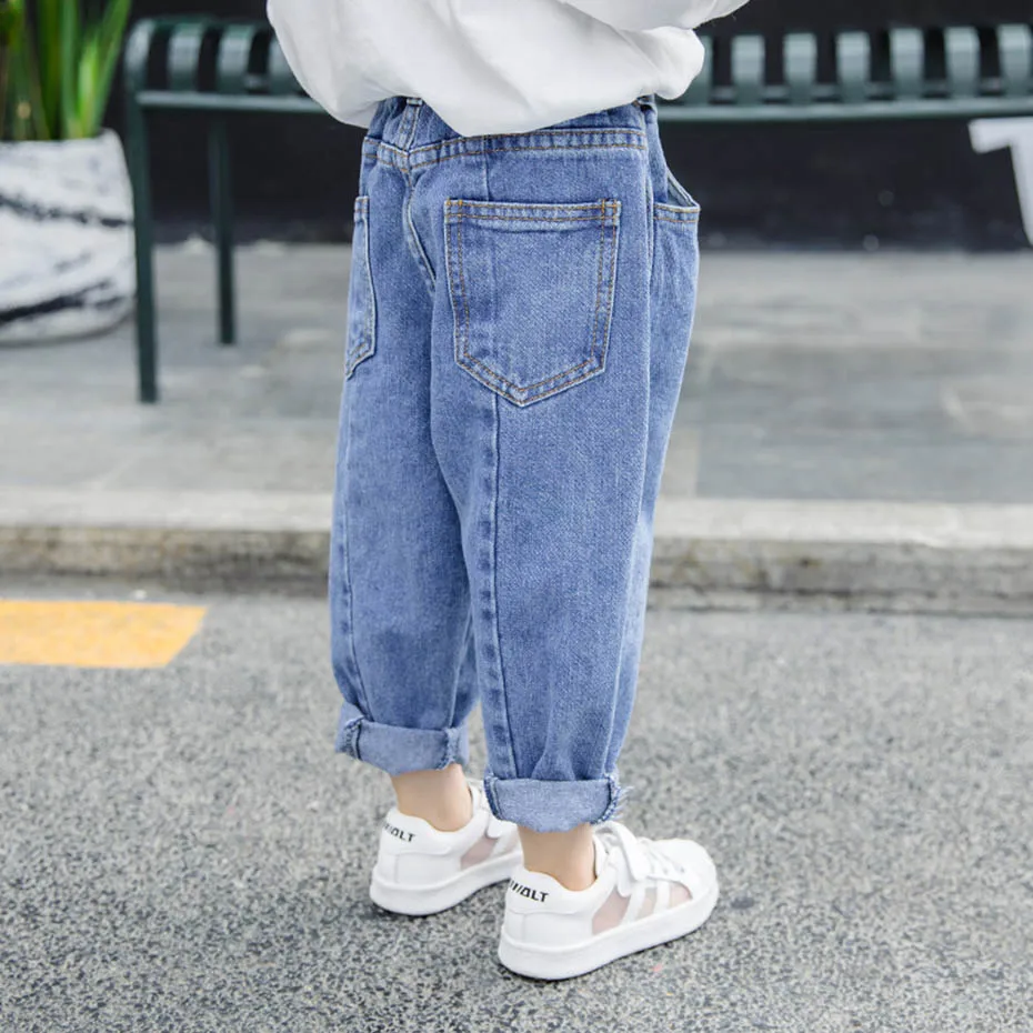 Джинсы для маленьких девочек на пуговицах весенне-осенние брюки детей