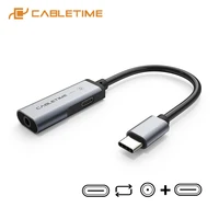 2021 cabletime usb c adapter digital to aux 3 5mm earphone jack otg splitter for huawei p30 lg xiaomi 10 samsung note 10 c328