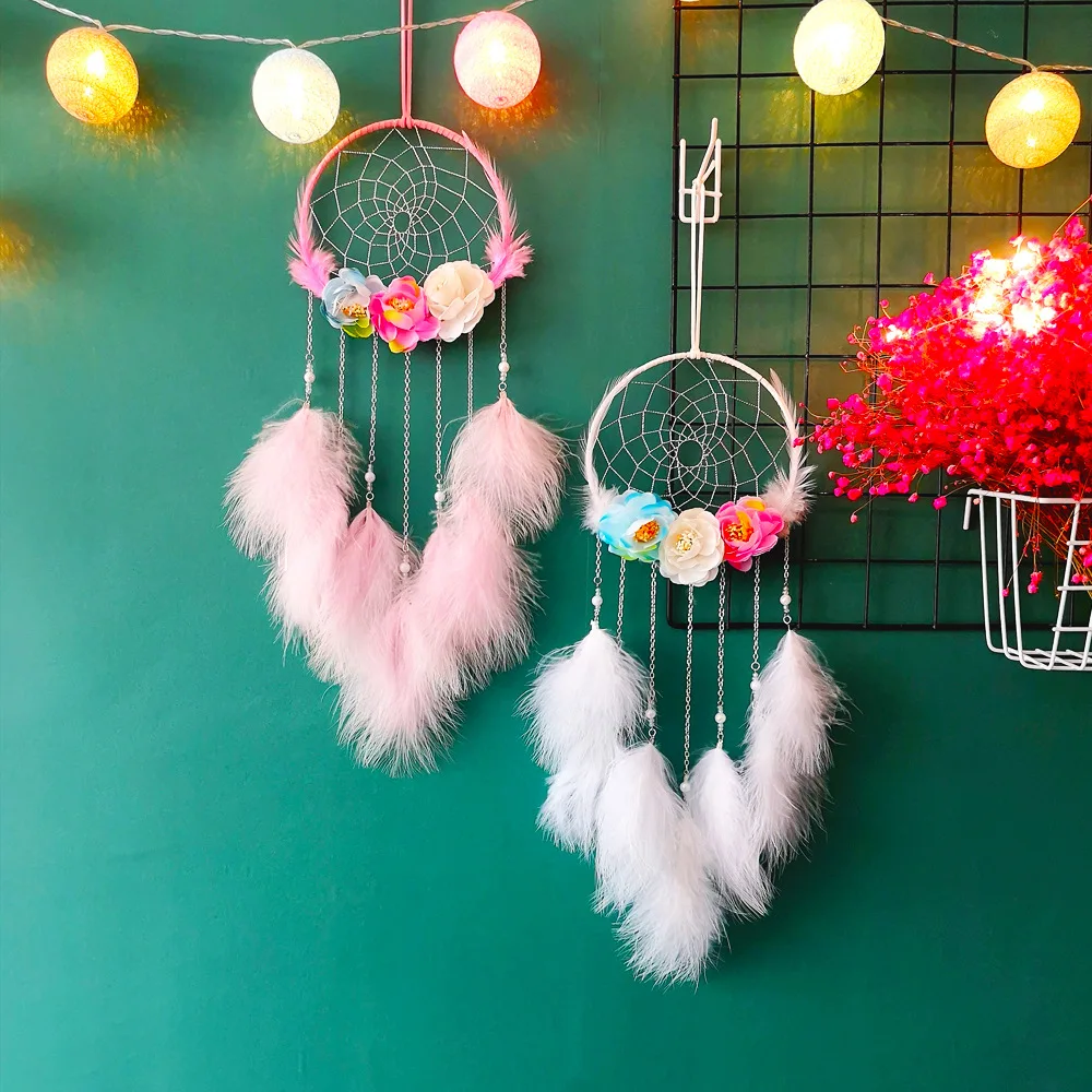 Ловец снов моделирование штора с цветами украшения ветроловка Ins домашняя