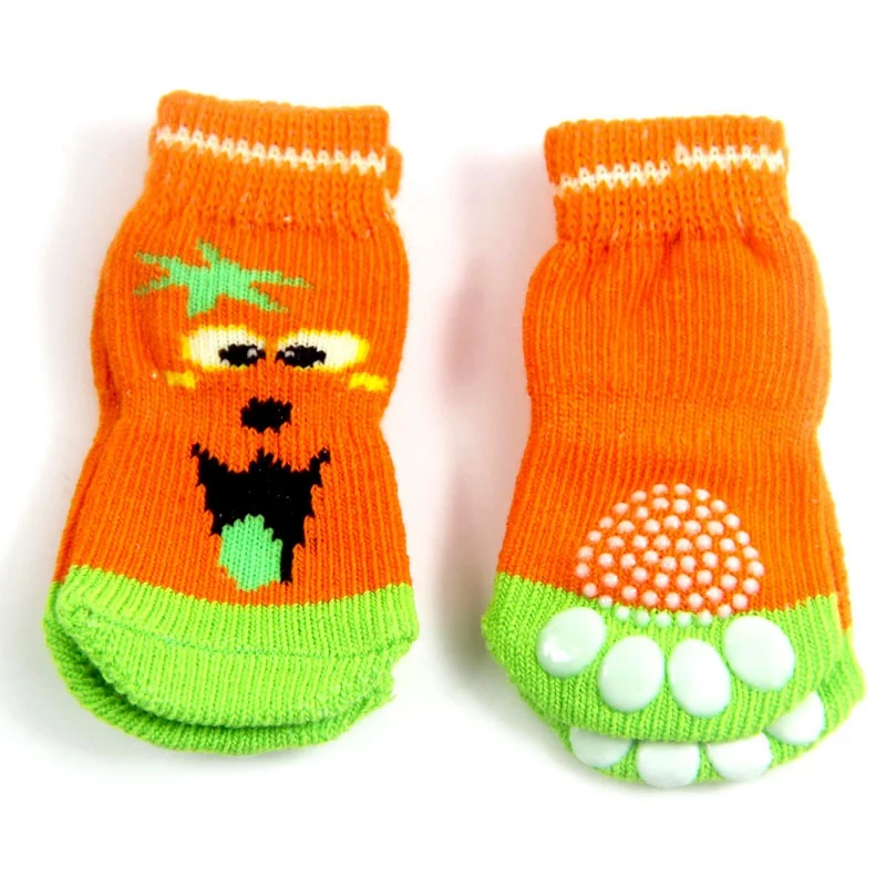 4 шт. милые носки для собак зимние принадлежности животных теплая обувь