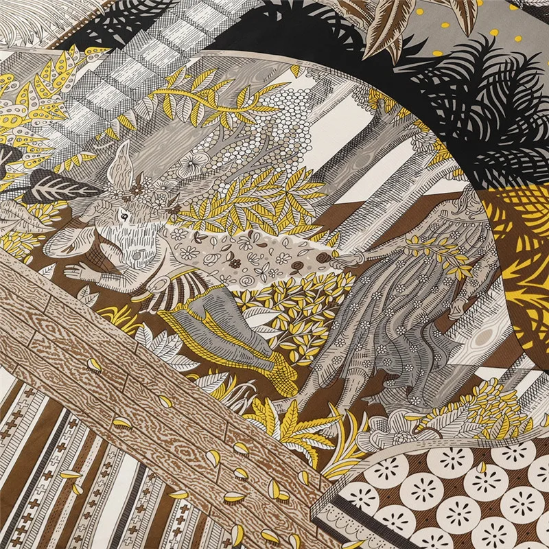 130 см шелковый шарф дизайнерские женские квадратные шарфы платок для женщин