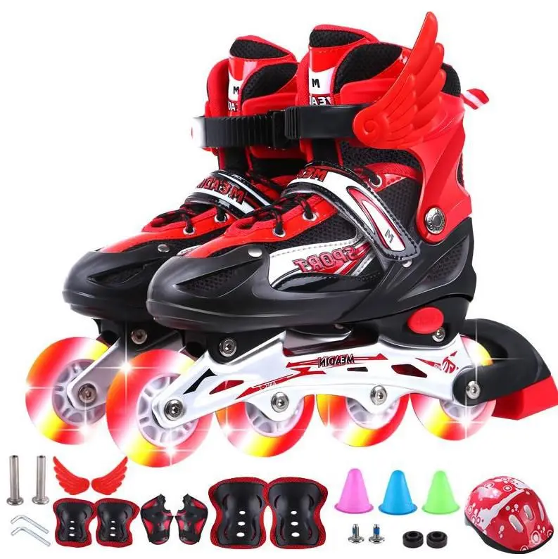 Регулируемые роликовые коньки для хоккея защита дышащие начинающих детей