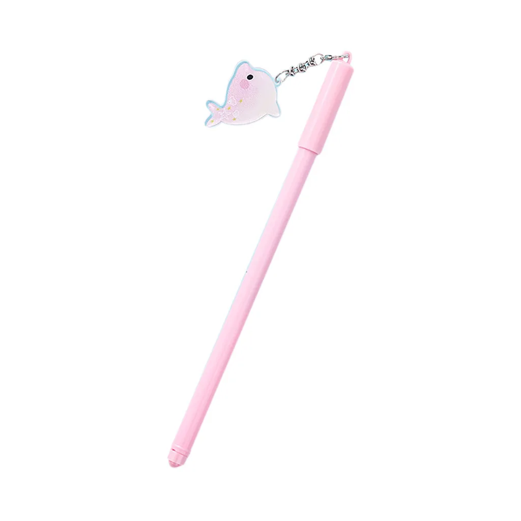 pink Kawaii милые 0,5 мм черные чернила мультипликационная гелевая ручка ручки для письма шариковая подвеска Дельфин канцелярские товары для студентов милые школьные принадлежности - Цвет: pink
