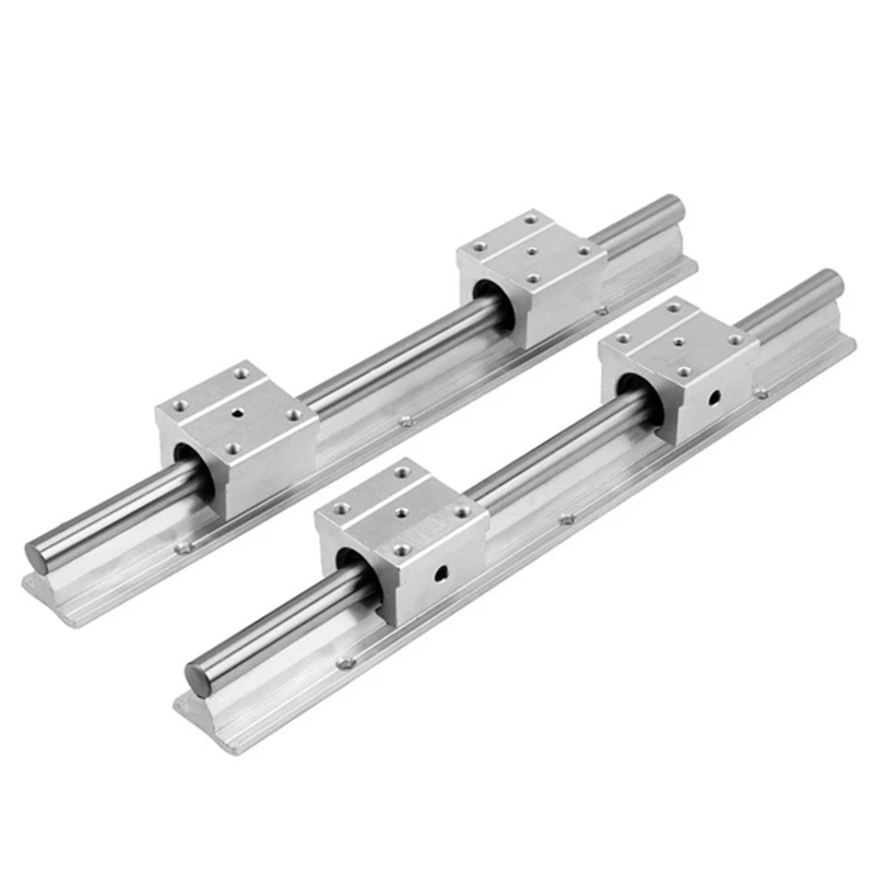 Linear Rails and Bearings,2Pcs Linear Guide Rail 400mm +4Pcs Linear Bearing 12mm Slide Blocks SBR12UU