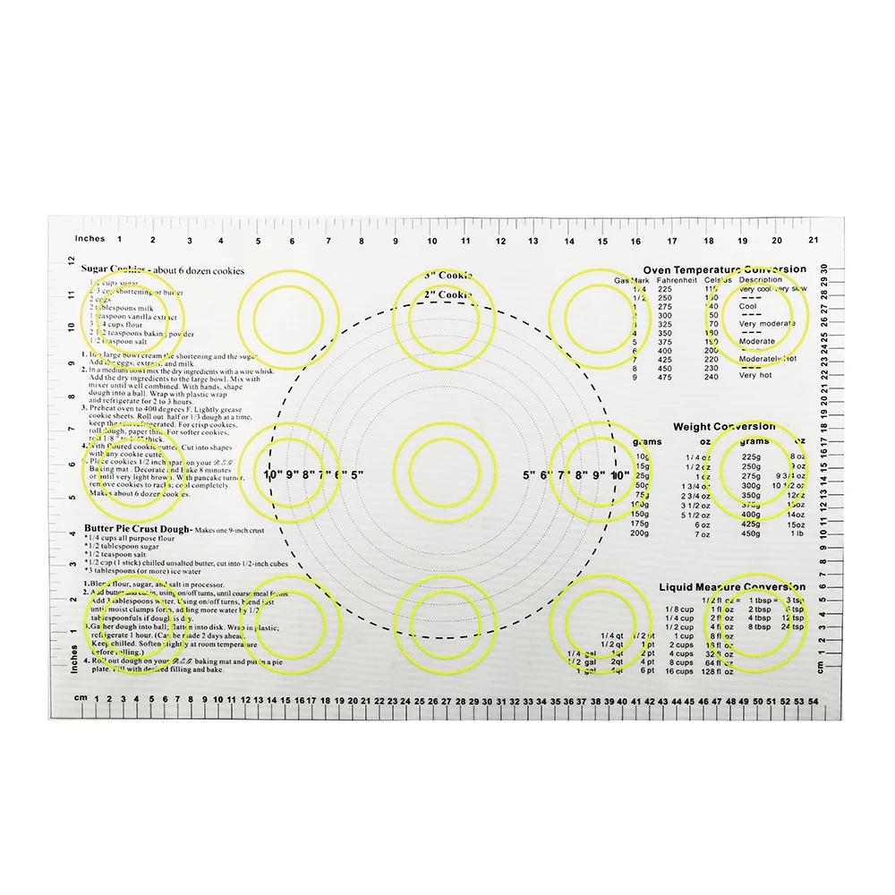 

Kitchen Accessories Bakeware Oven Pastry Mat Multi-function Non Stick Rolling Dough Mat Cake Noodle Mat Cooking Tools Silicone