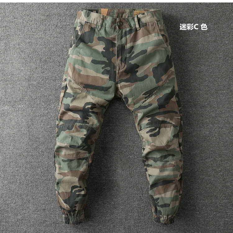 

Spring Vogue Men Military Style Casual Loose Pant Camouflage America Amekaji Style Army Fan Easy-Match Cargo Cotton Trouser Male