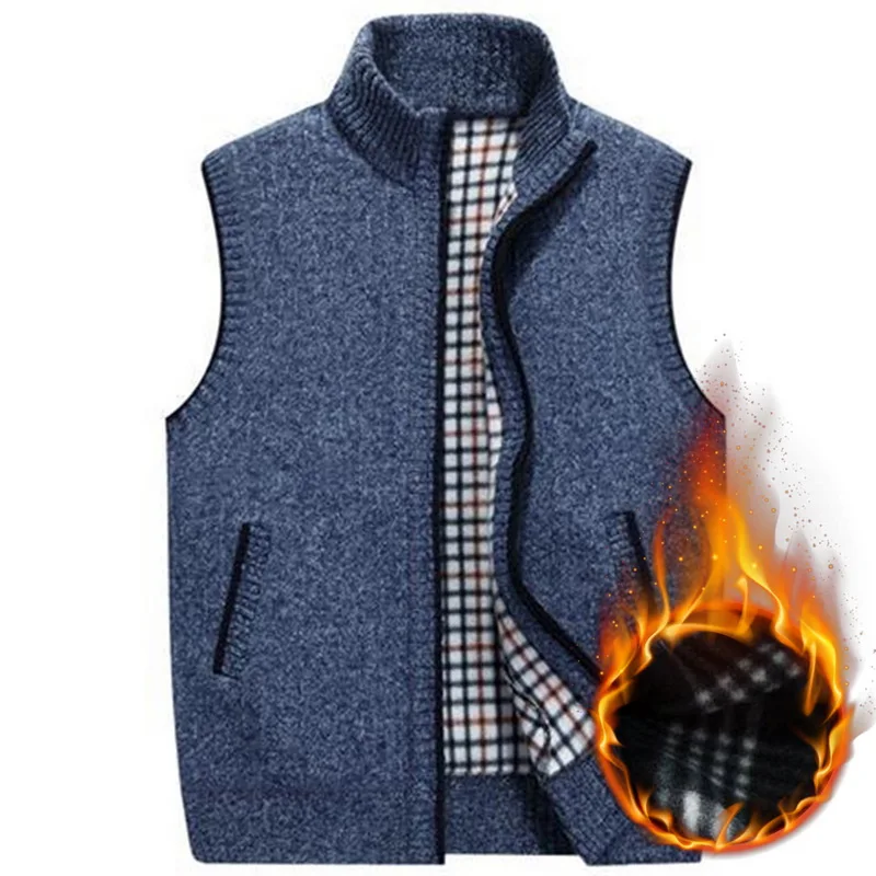 2019 осенние жилеты без рукавов вязаный свитер мужской повседневный однотонный