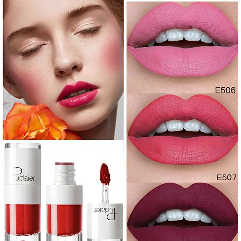 Pudaier Матовая жидкая губная помада водонепроницаемый красный бархат блеск для губ