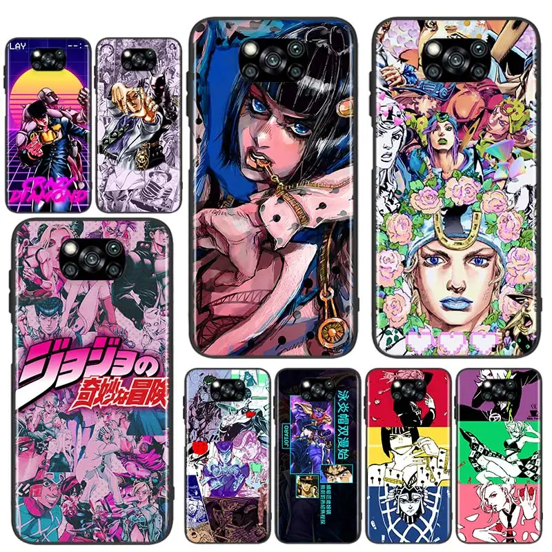 

JoJo's Bizarre Adventure For Xiaomi Poco X3 GT NFC M3 F3 C3 M2 F2 F1 X2 Pro Mi Mix 3 Play Silicone Soft Black Phone Case