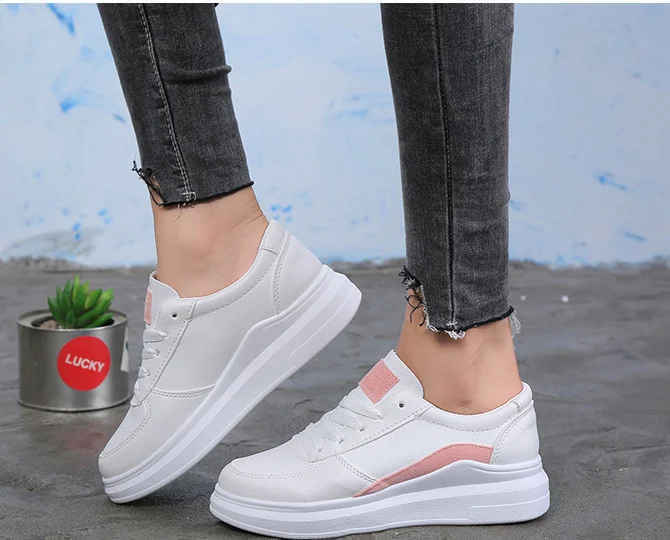 

Spring New Designer Wedges White Shoes Female Platform Sneakers Women Tenis Feminino Casual Female Shoes Woman