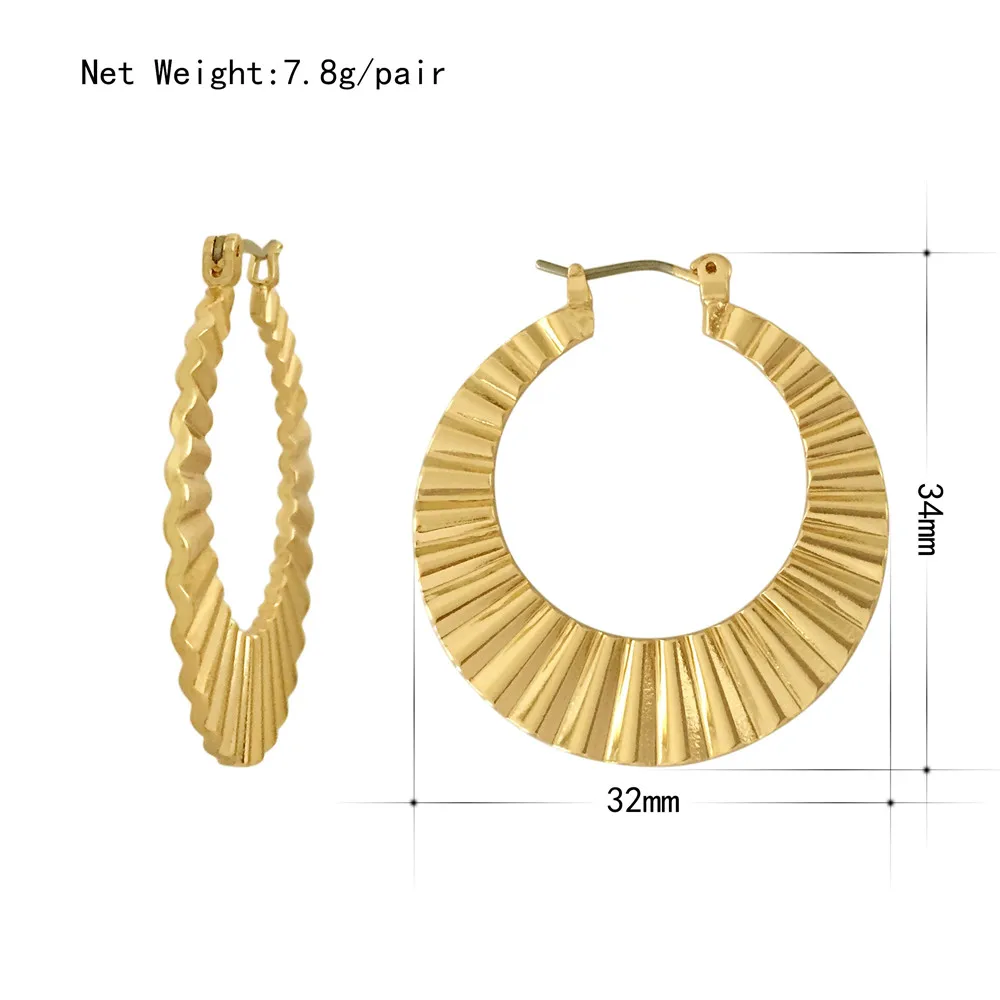 

Big Round Wave Hoop Earring for Women Gold Color Women Gift Fashion Jewelry Hoops Earrings