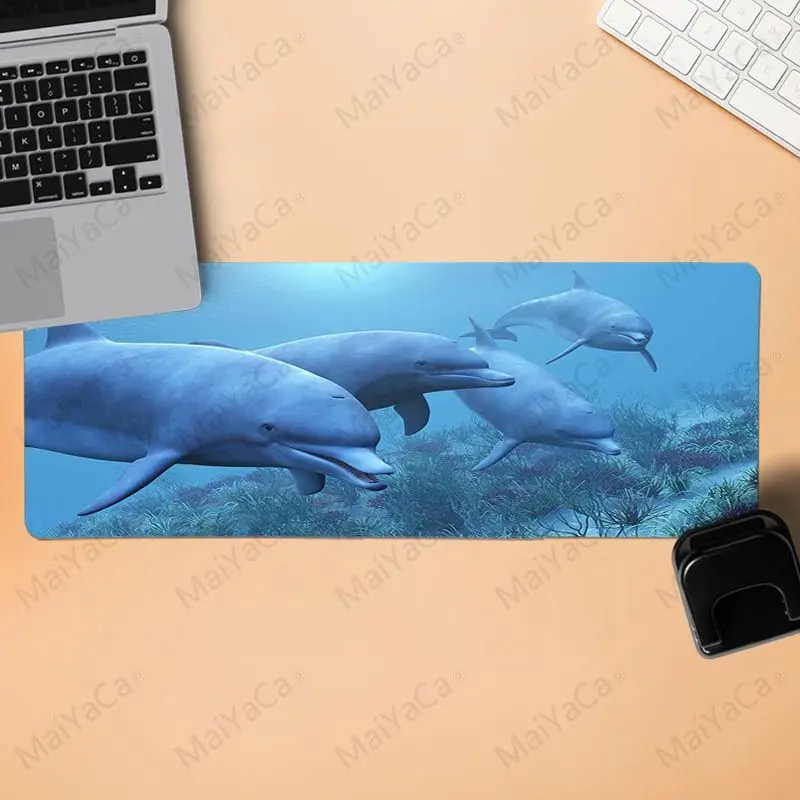 

MaiYaCa New Design Dolphin Rubber Mouse Durable Desktop Mousepad large big pc desk gaming mouse pad free mouse pad